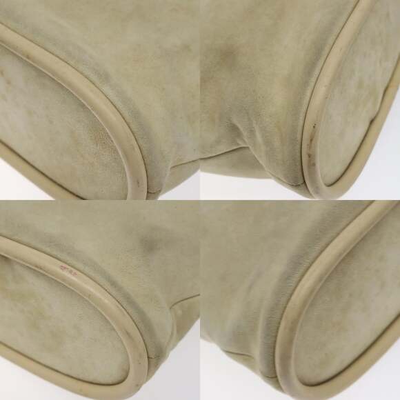 GUCCI Shoulder Bag Suede Beige Gold - Picture 10 of 12